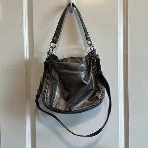 Coach silver pewter Zoe purse handbag crossbody